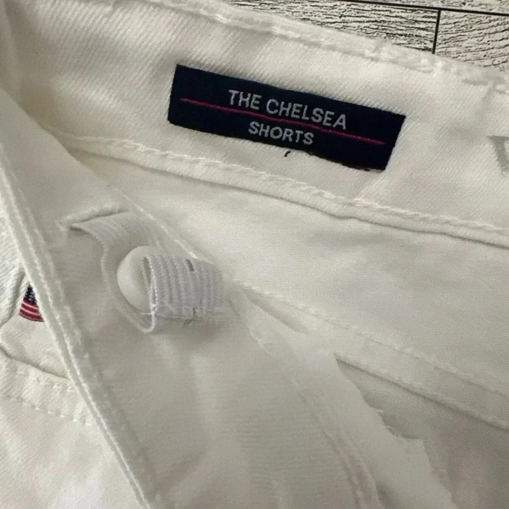 NWT Vigoss Adjustable Waist The Chelsea White Denim Snap Button Fly Shorts Sz 10 - Picture 4 of 7
